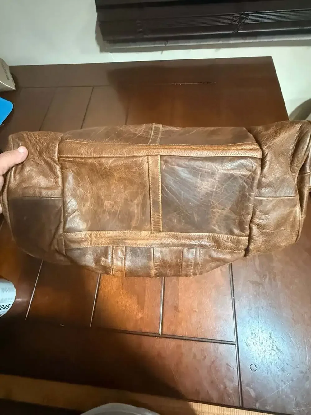 Vintage Distressed Brown Genuine Leather Duffel Travel Bag Made in Mexico